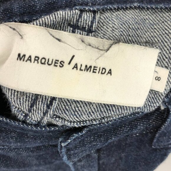Marques Almeida Dark Wash loose leg raw hem 5 pocket jeans size 8 - Picture 4 of 13